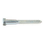 MIDWEST FASTENER Lag Screw, 3/8 in, 3-1/2 in, Steel, Zinc Plated Hex Hex Drive, 50 PK 01318